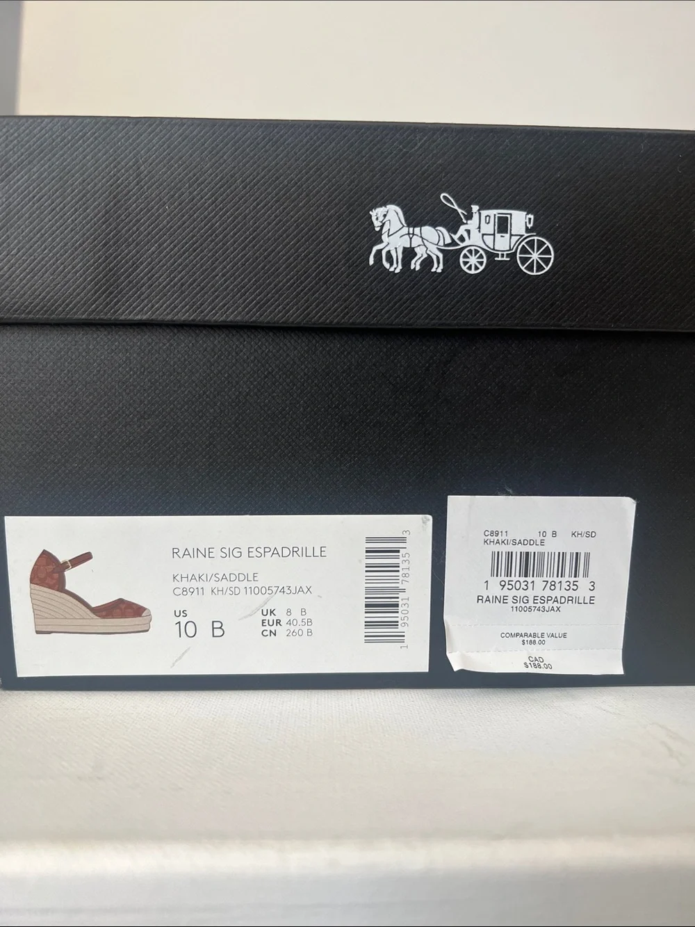 NWT Coach Tan Signature Canvas Espadrille Wedge Sandals